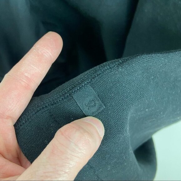 Lululemon Lab Black Moto Jacket Shadow Size 4 Rare Cotton Fleece Biker Gold Zip - Picture 8 of 14